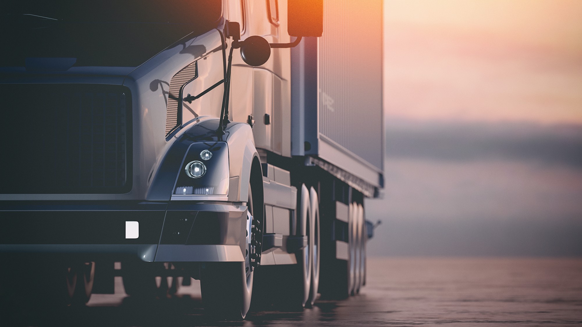 Trucking company truck on road