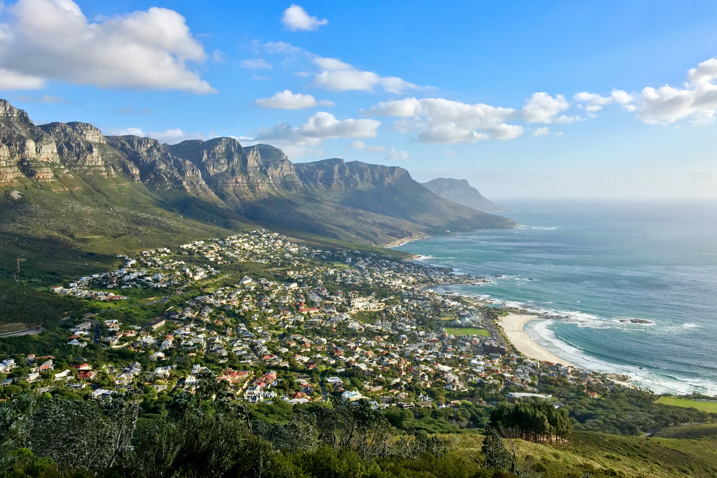 Camps Bay and the Twelve Apostles from Lion's Head, morning