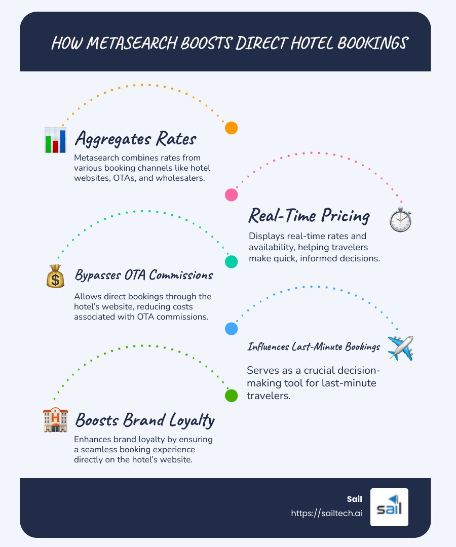 Metasearch Overview - what is metasearch for hotels infographic infographic-line-5-steps-blues-accent_colors