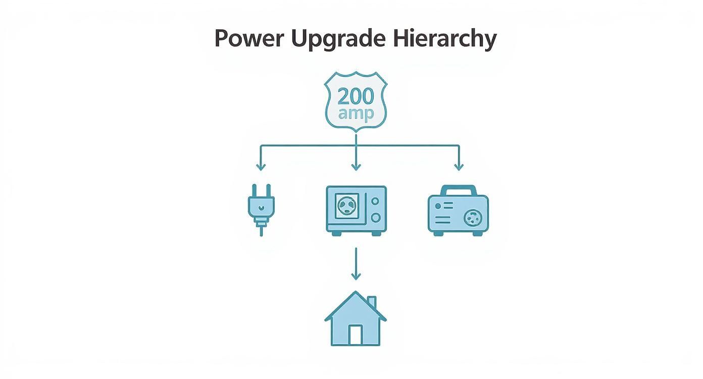 Infographic about 200 amp service upgrade cost