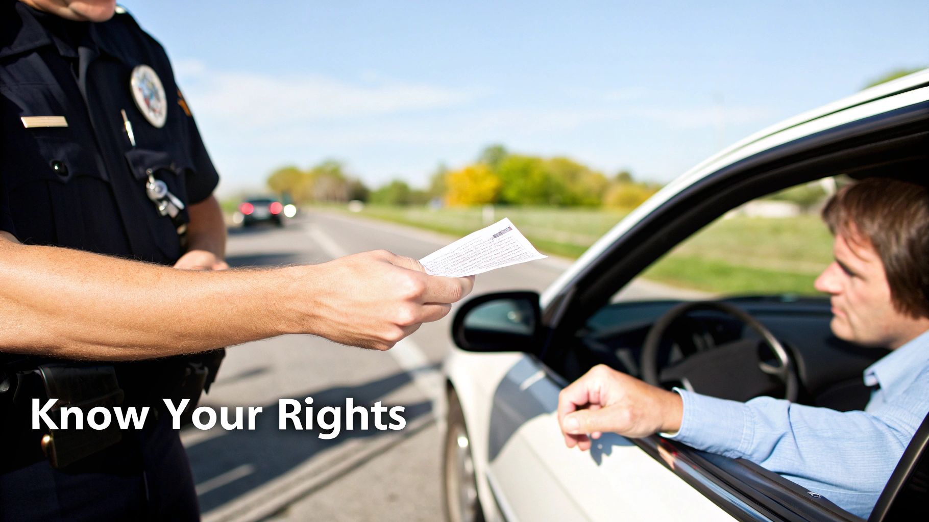 Two people seated at a table with an attorney, discussing legal papers in a well-lit office.