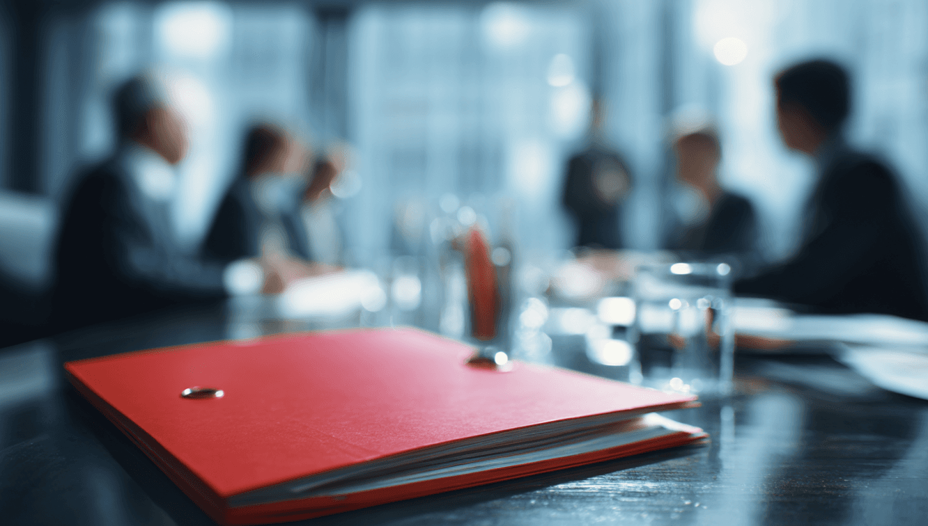 Red folder with staffing mistakes