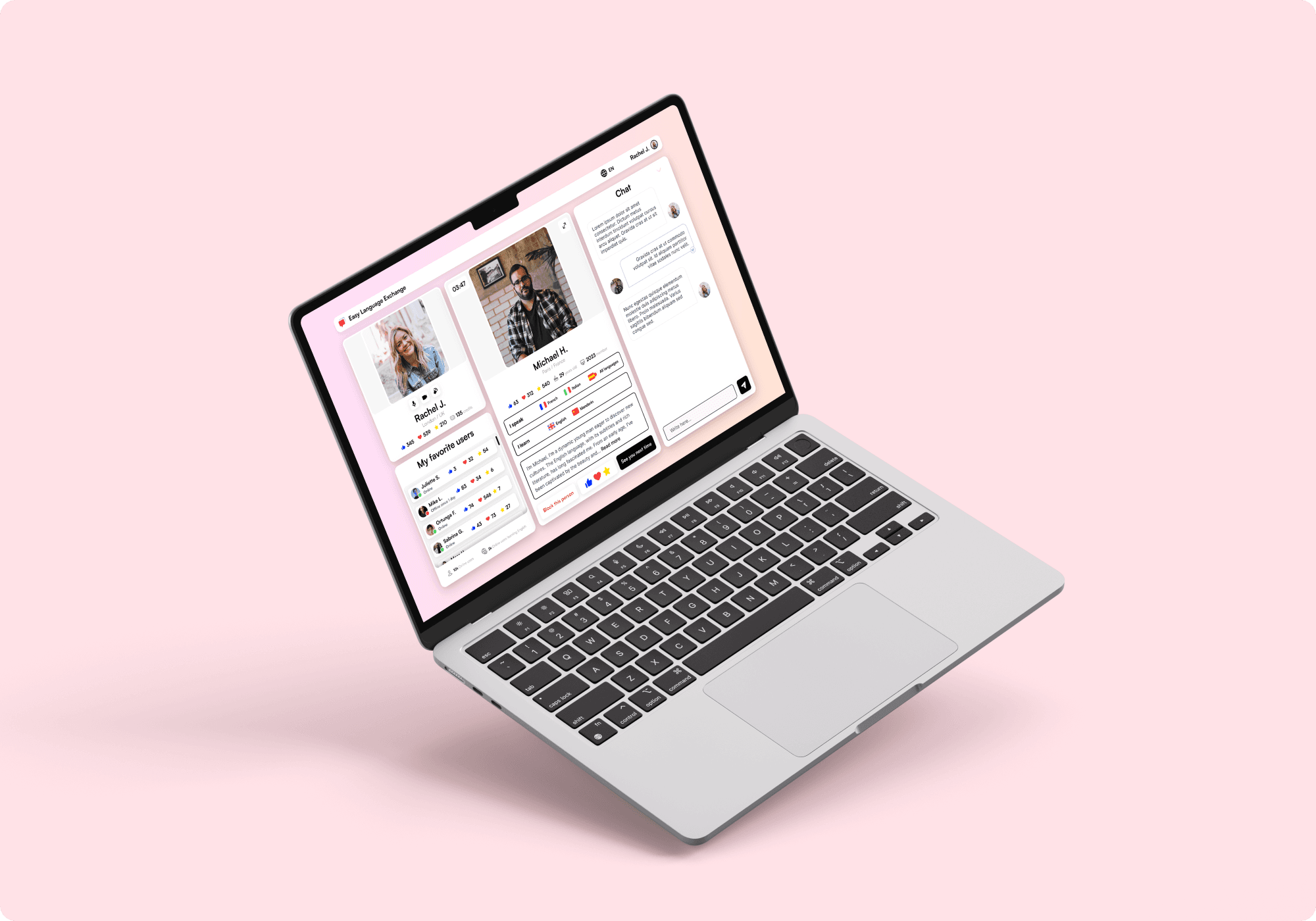 Easy Language Exchanges – visuel du projet 2