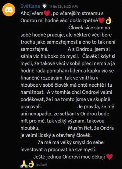 Zpráva studenta z komunity Funded Mind č. 6