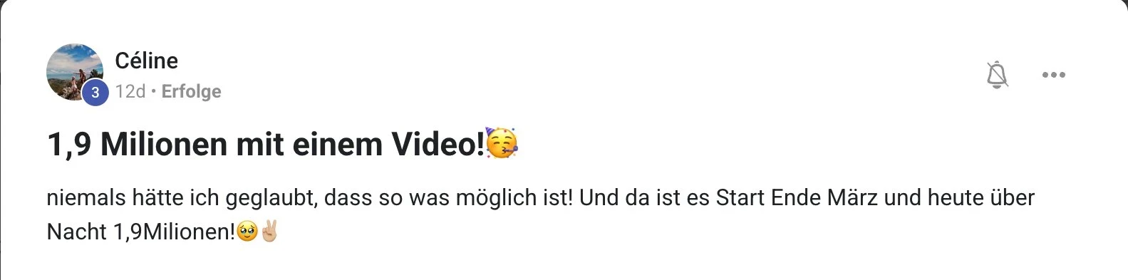 Kundenstimme KI Creator Akademie: Céline erreicht 1,9 Millionen Views über Nacht mit einem Video