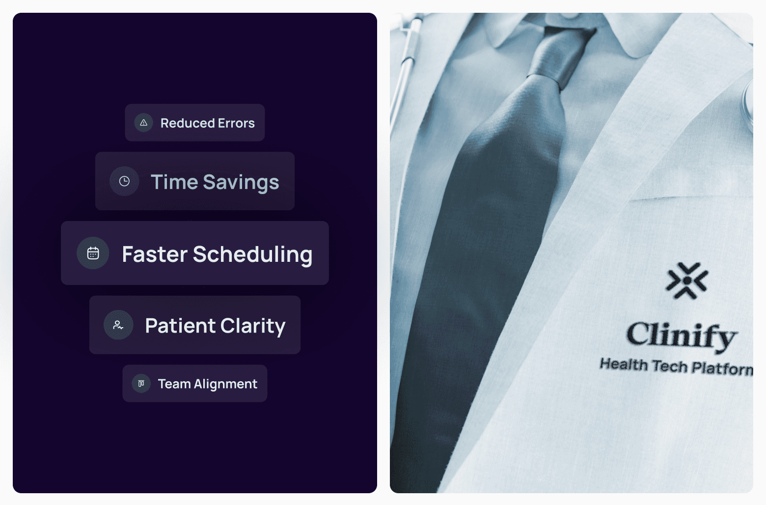 Clinify healthcare platform benefits and branding