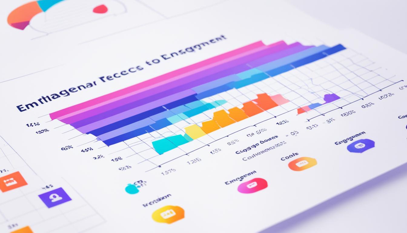 Create an image that visually represents the concept of Instagram engagement rate analysis. Use colors and shapes to represent the different levels of engagement, and include graphs or charts to show how the engagement rate has fluctuated over time. The image should convey the importance of understanding and interpreting your engagement rate on Instagram for building a successful social media presence.