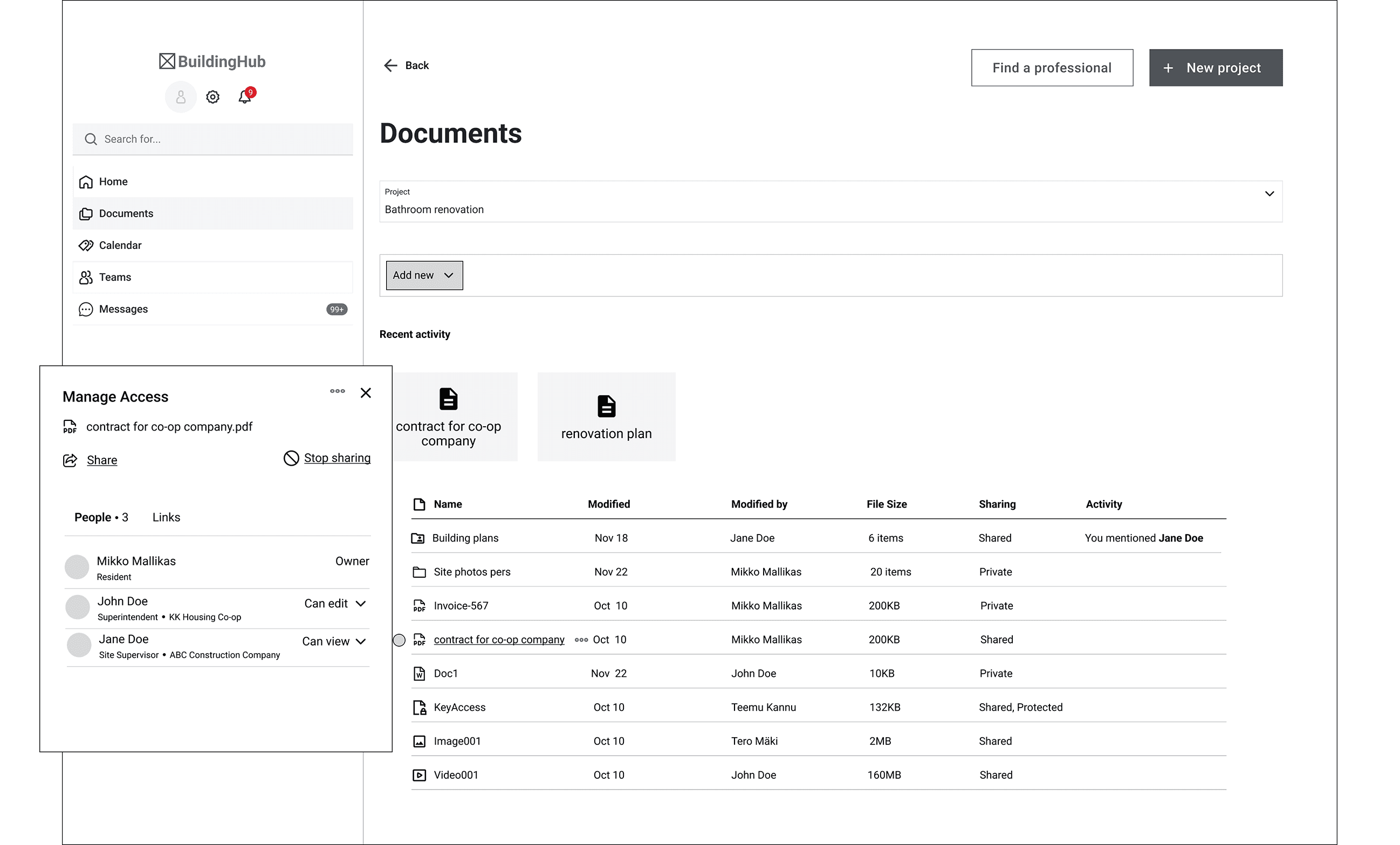 documents page