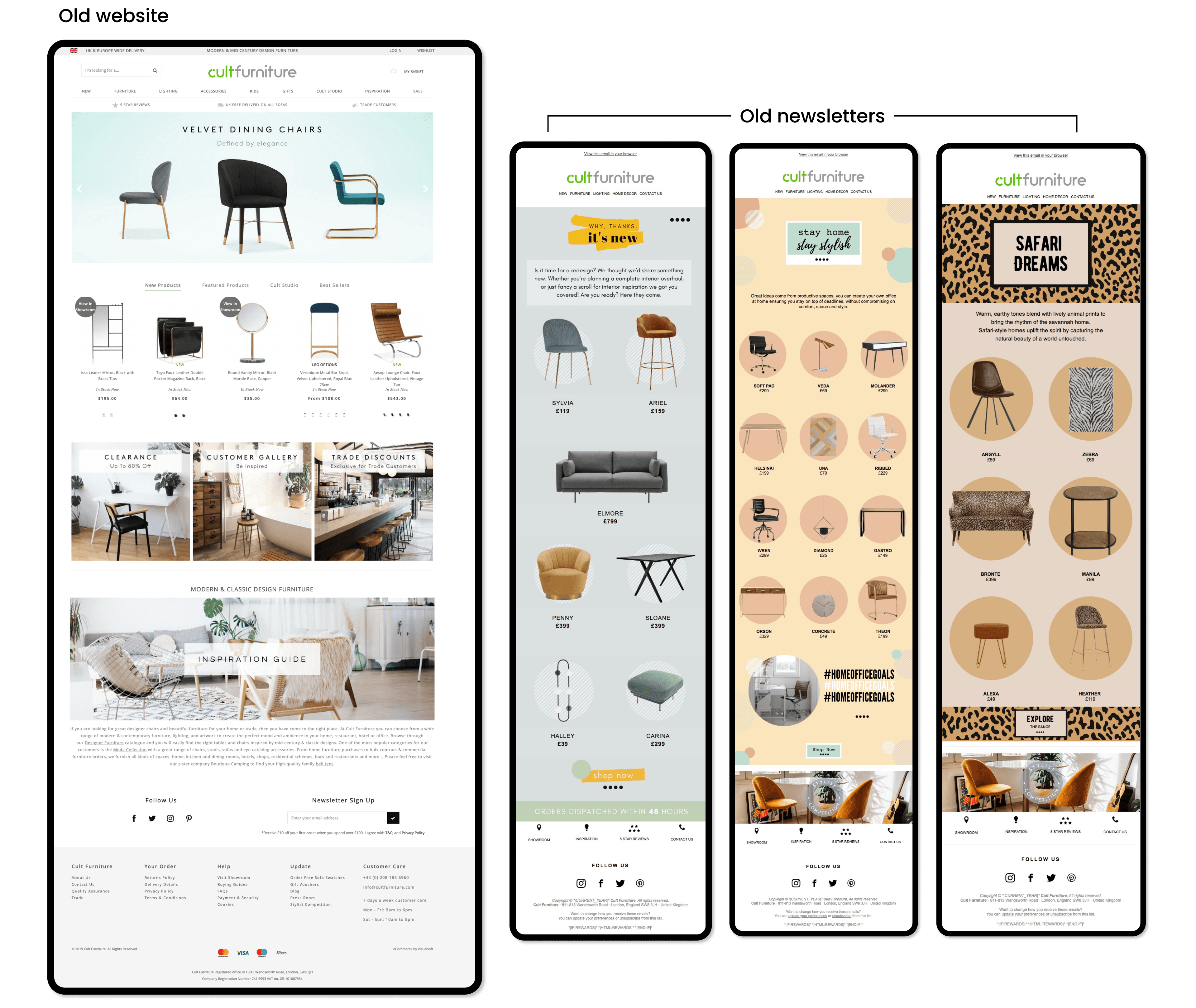 Cult Furniture brand colour palette and design system
