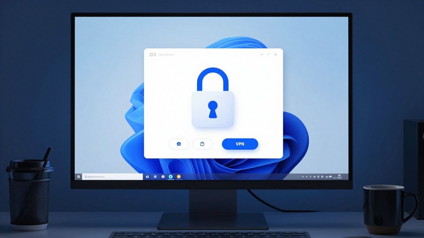 Secure VPN connection controls on desktop