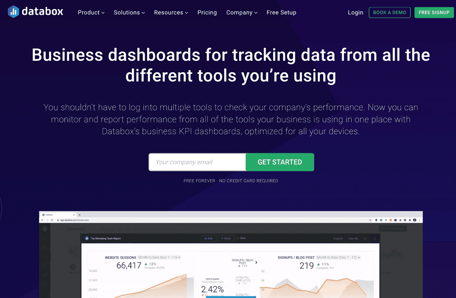 Databox homepage 