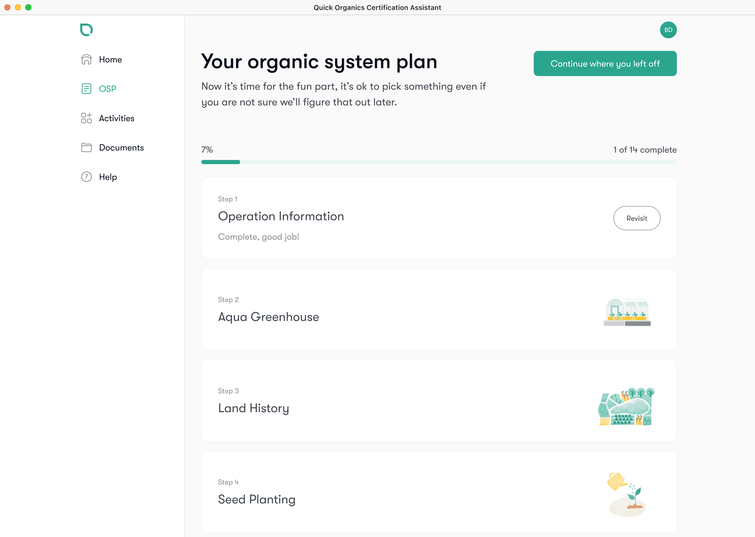 Quick Organics Organic System Plan