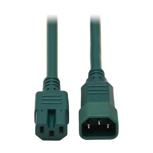 Cable de alimentación verde C14 a C15 de 61 cm para servidores y equipos de red