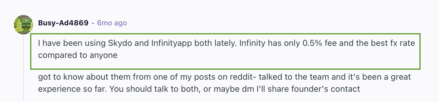 InfinityApp Review on Reddit