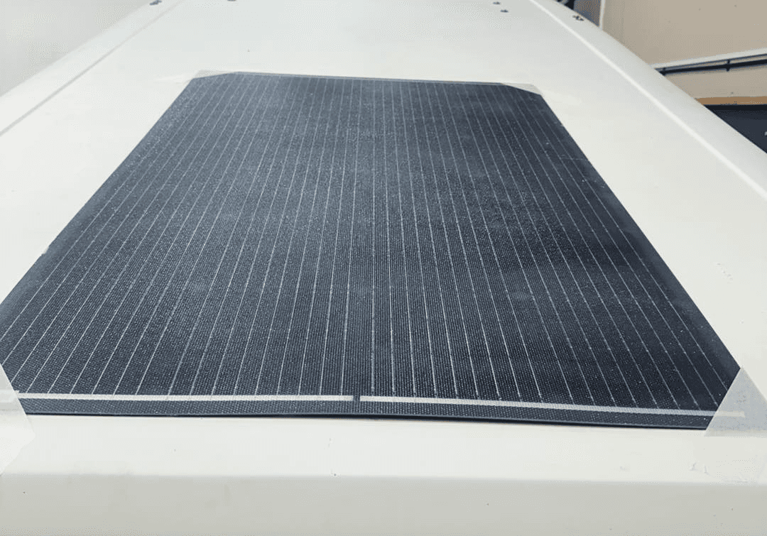 solar panel on roof of campervan
