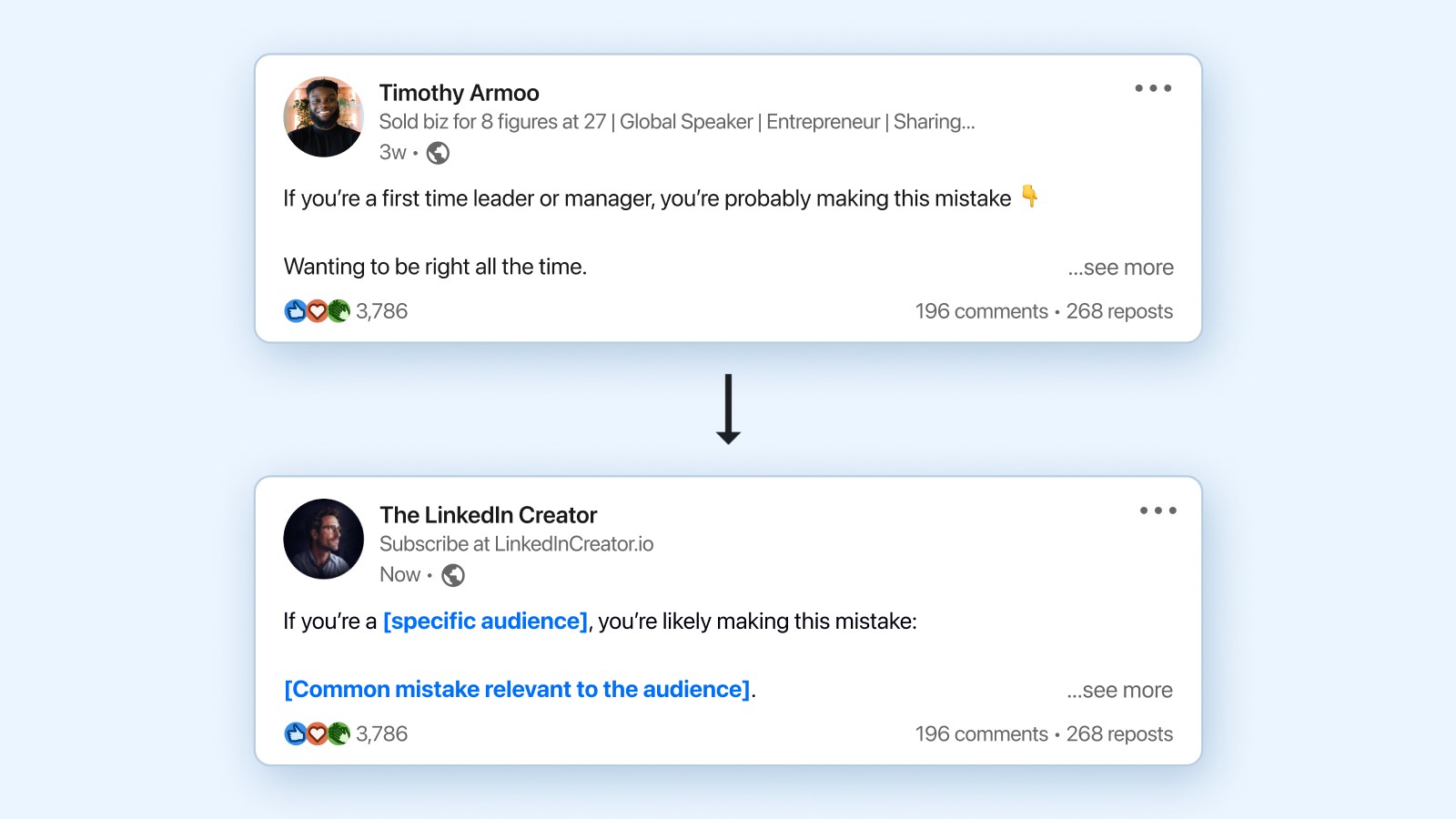 LinkedIn hook template