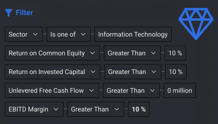 Pro Filter do InvestingPro