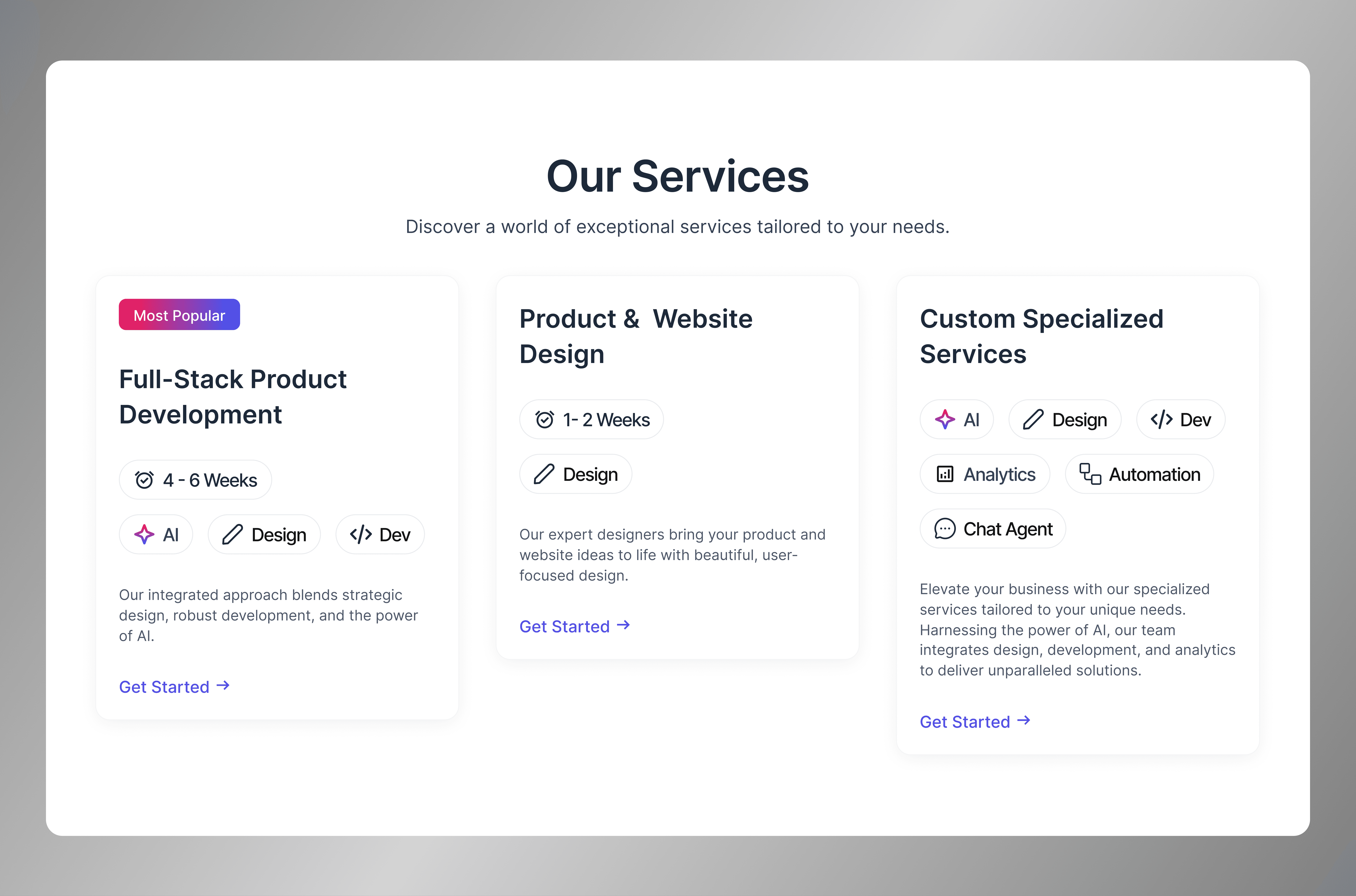 Jeem Studio services section