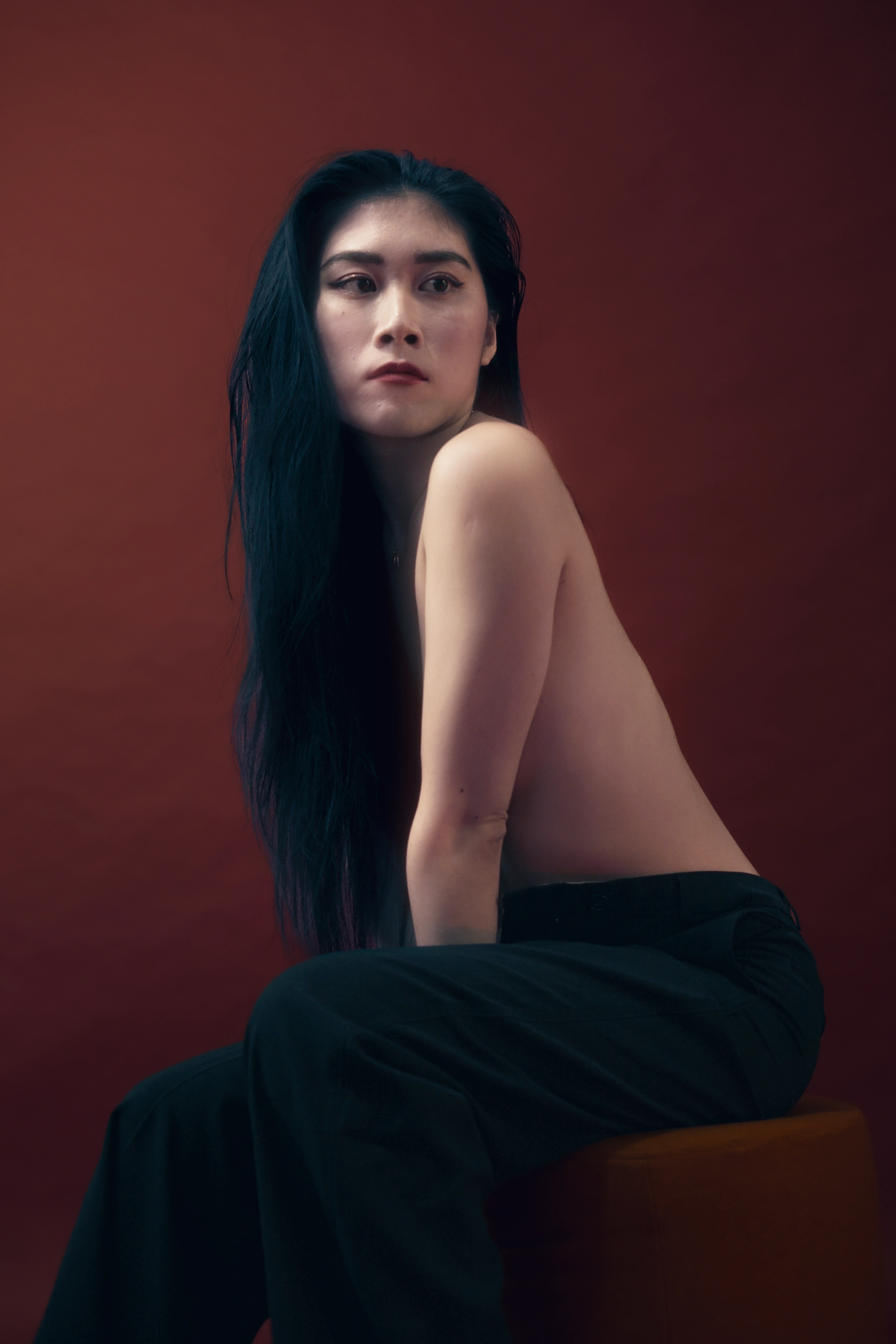 Stylish model in crowd