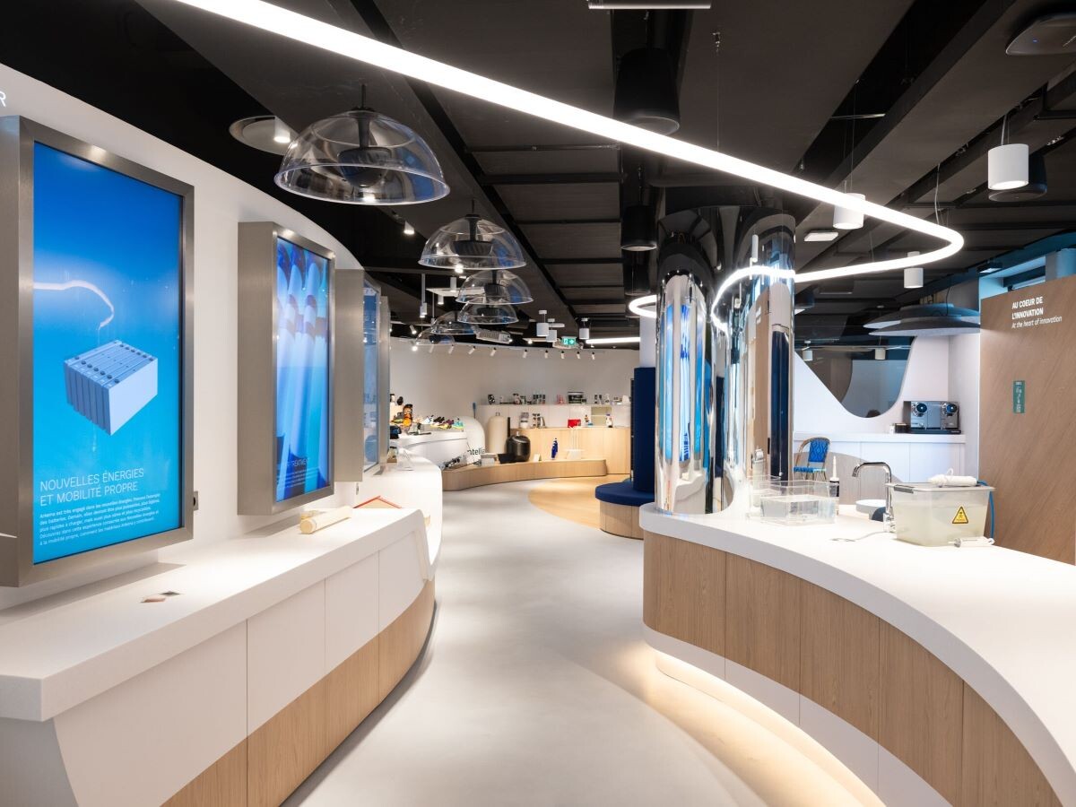 Photo of "Le Lab" Arkema's new showroom designed for its HQ in La Défense.