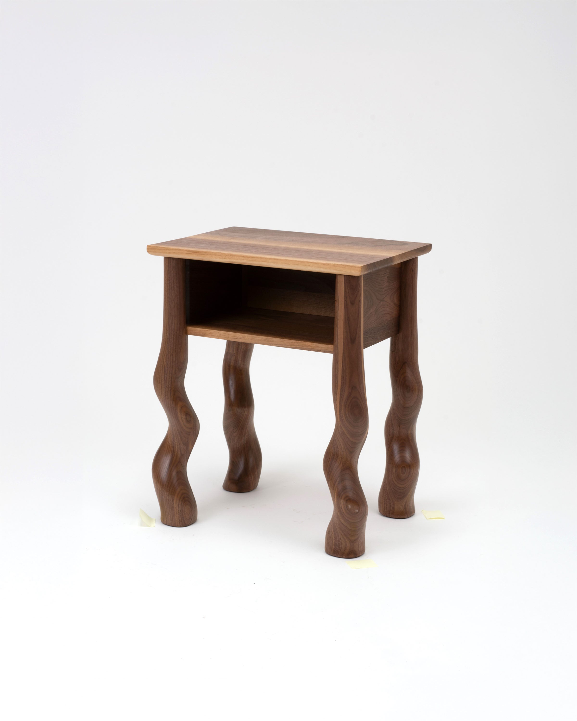 Dancing Bedside Cupboard in Walnut angled white background