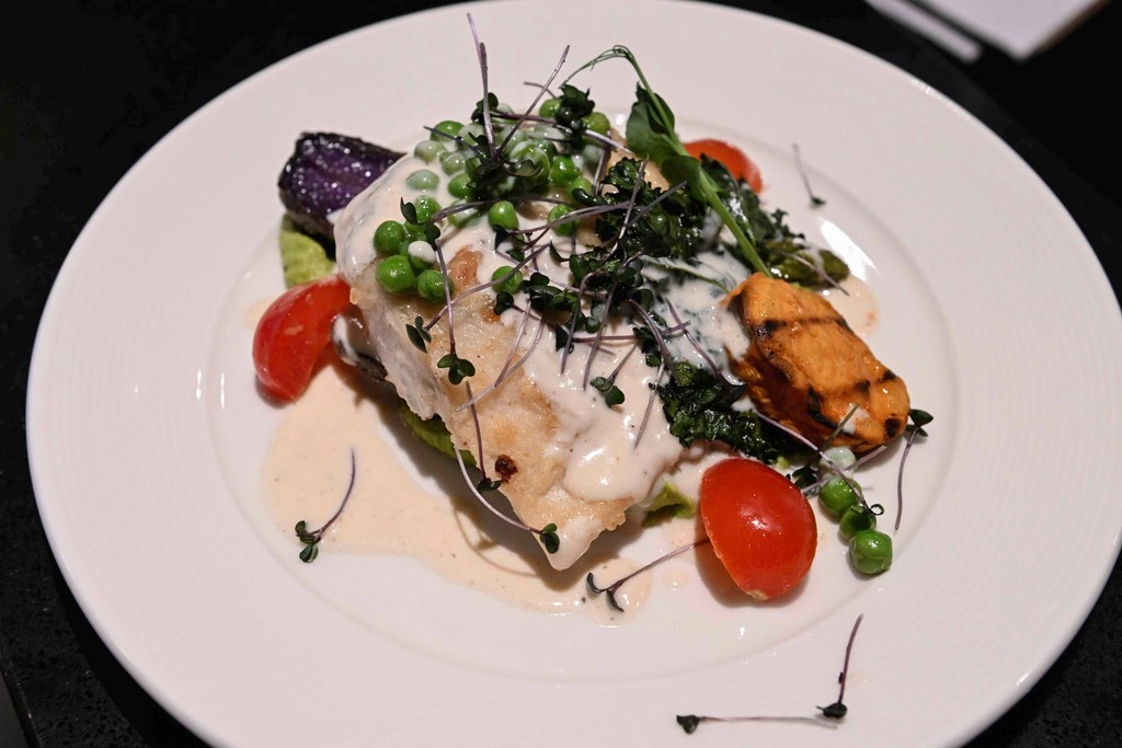 food served on a white plate