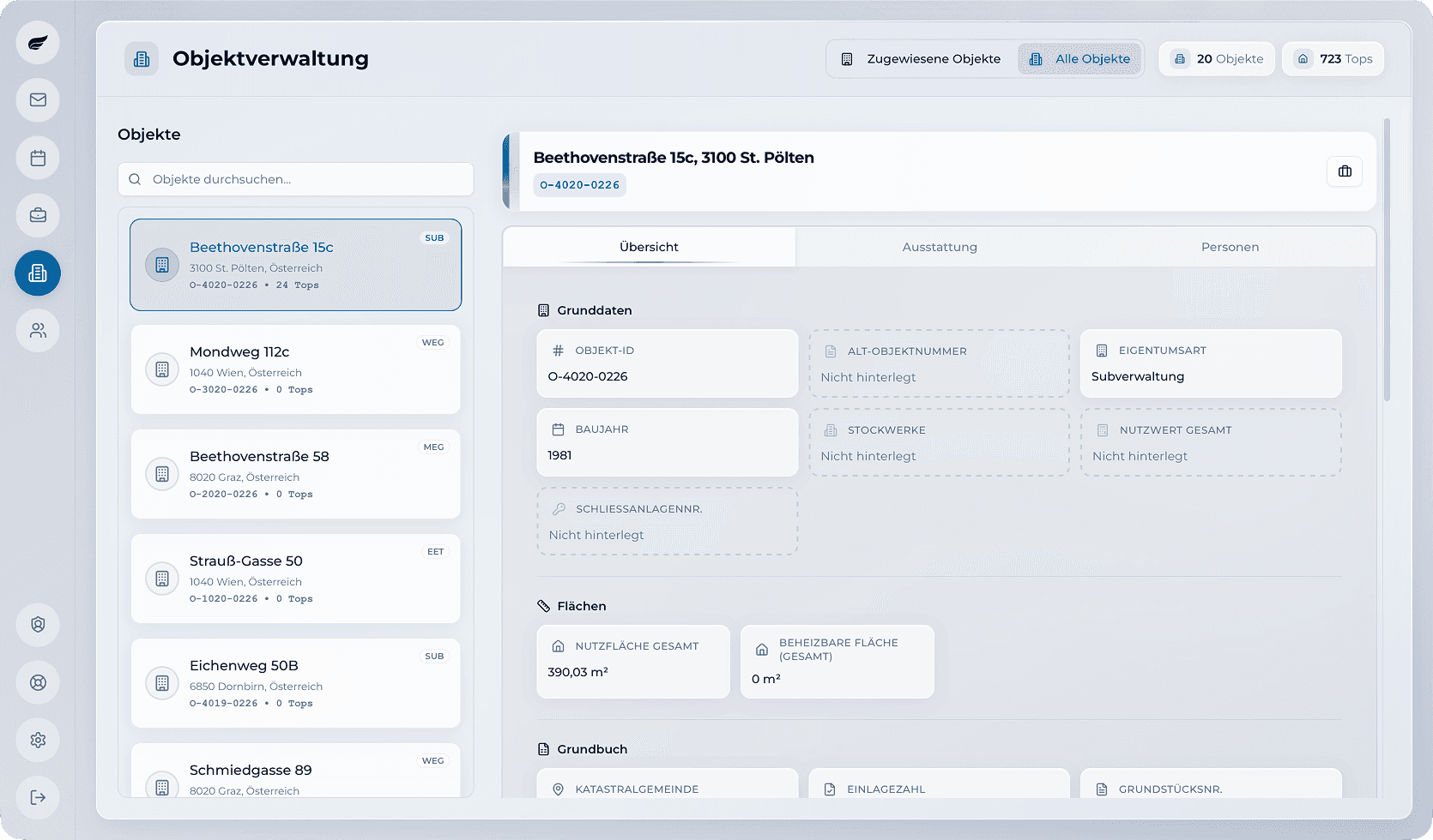 Noch ein weiteres Bild der Objektenverwaltung