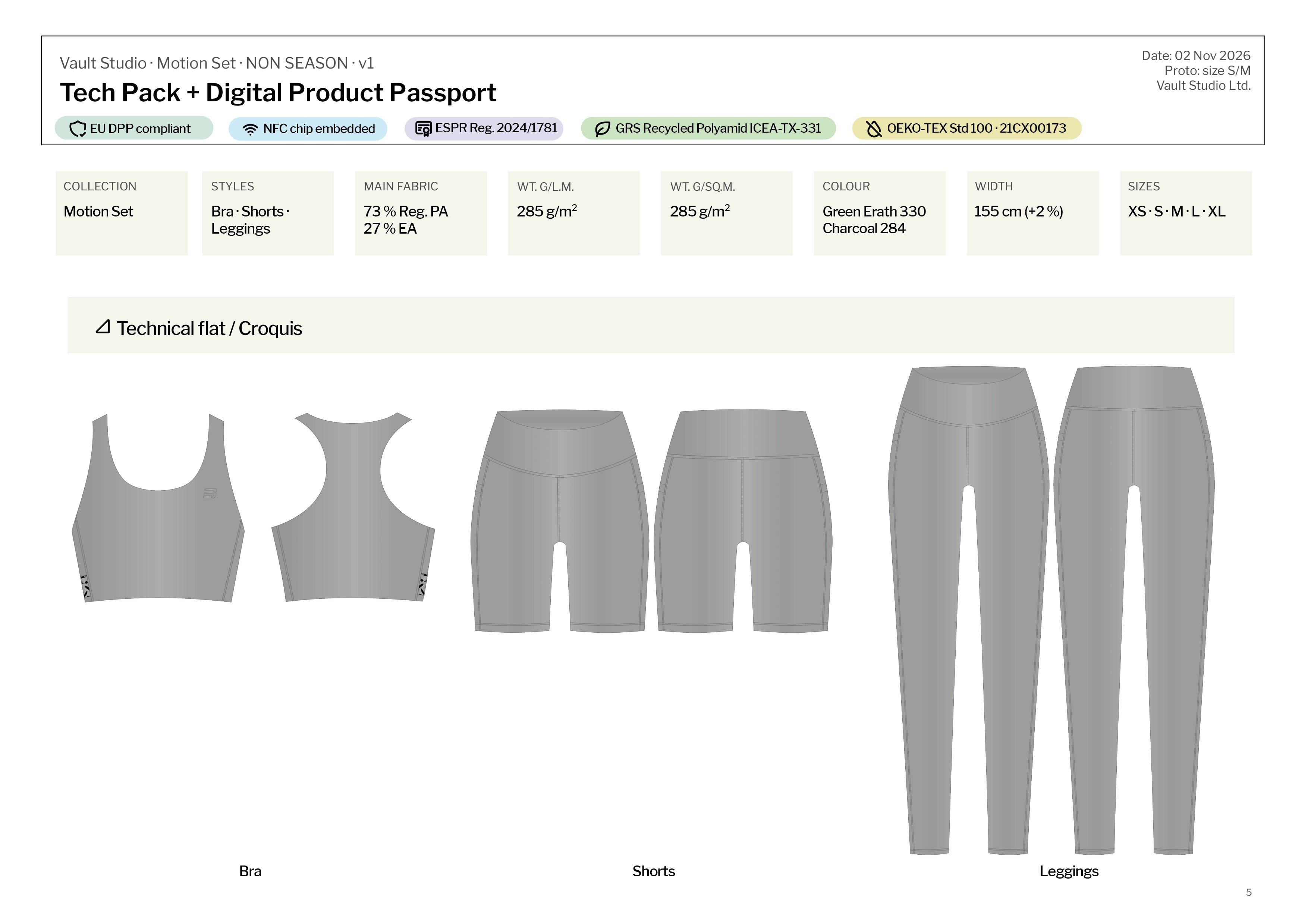 Technical flat / Croquis Activewear