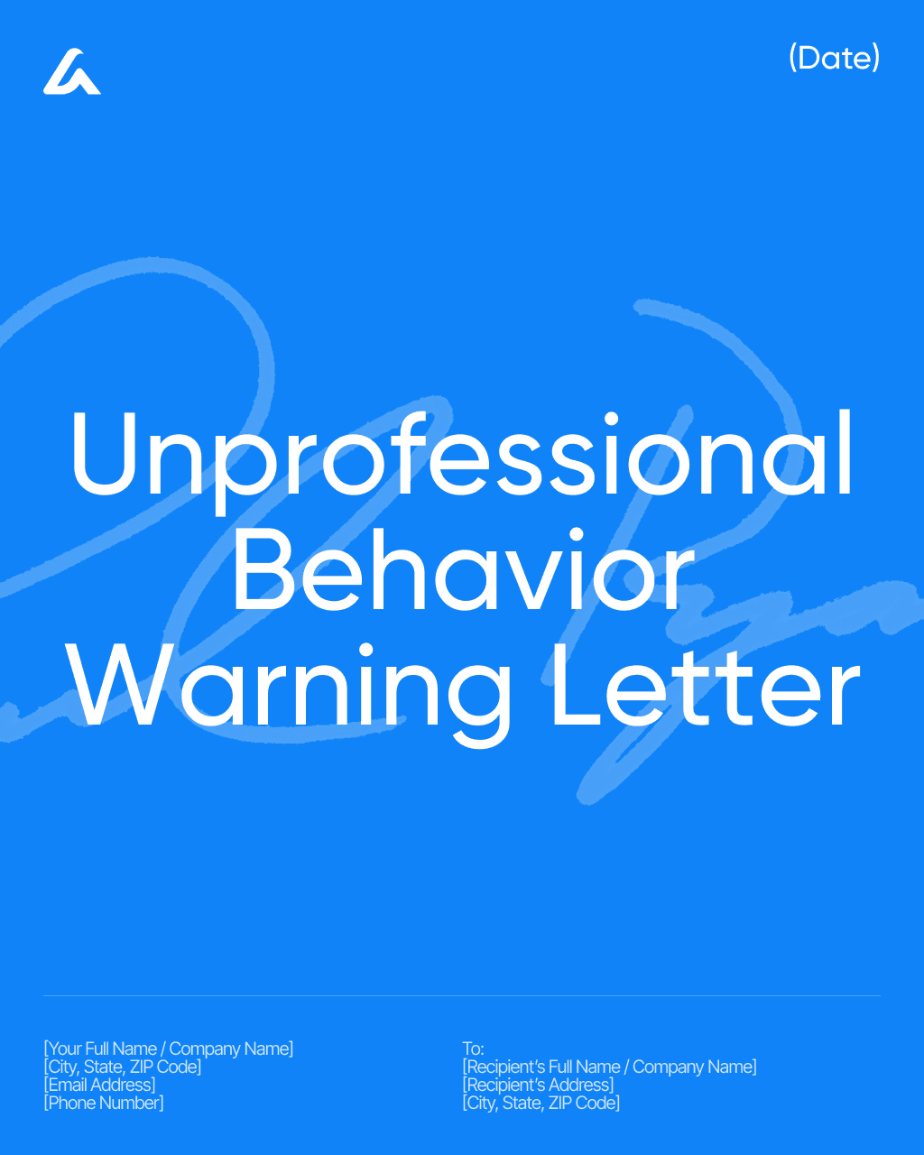 Unprofessional Behavior Warning Letter
