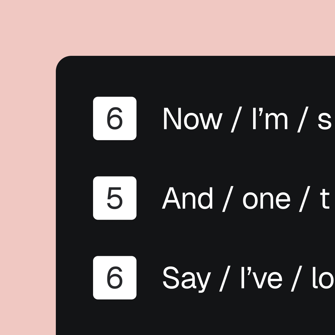 Syllables: View syllable counts per line.