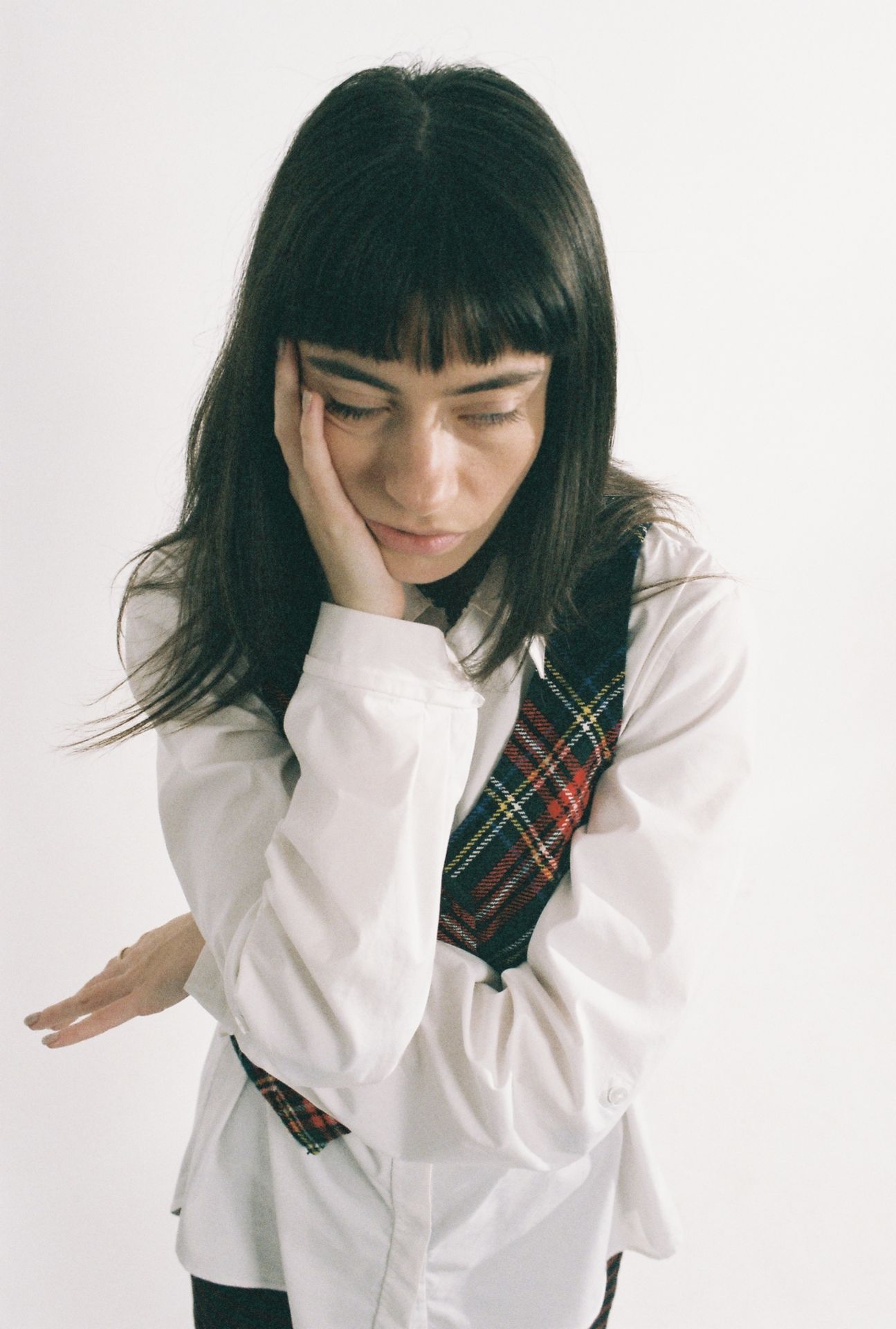 woman in a white background