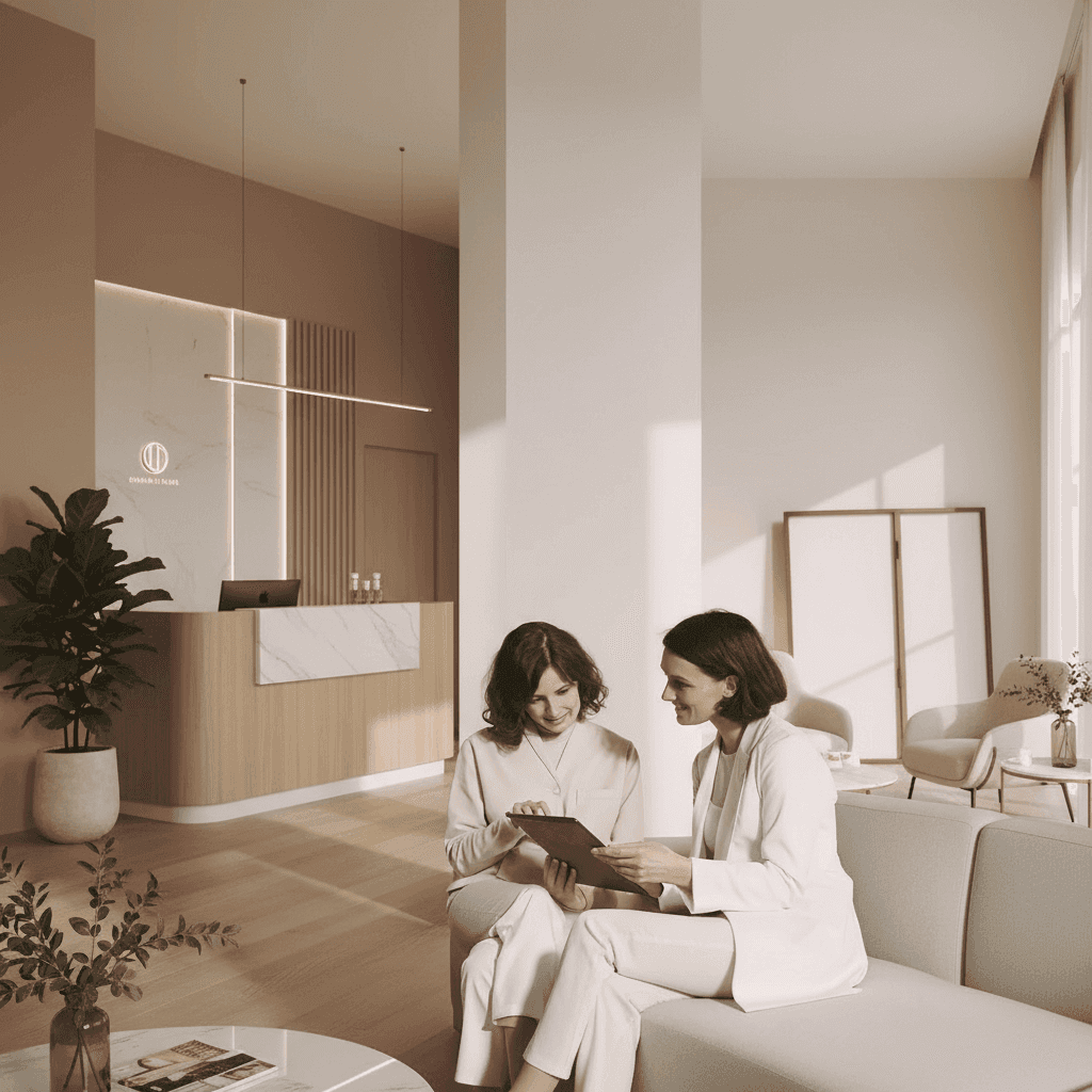 practitioner in aesthetic clinic consulting