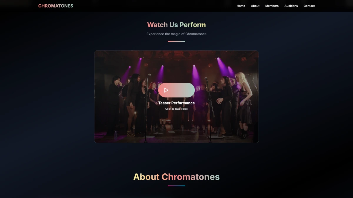 Chromatones Website - Video Page Screenshot
