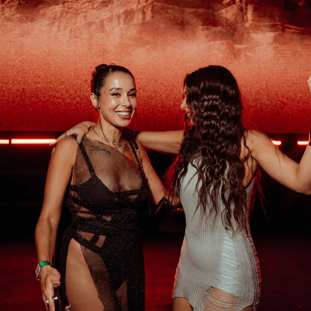 two female friends having fun in Belgrade nightclub