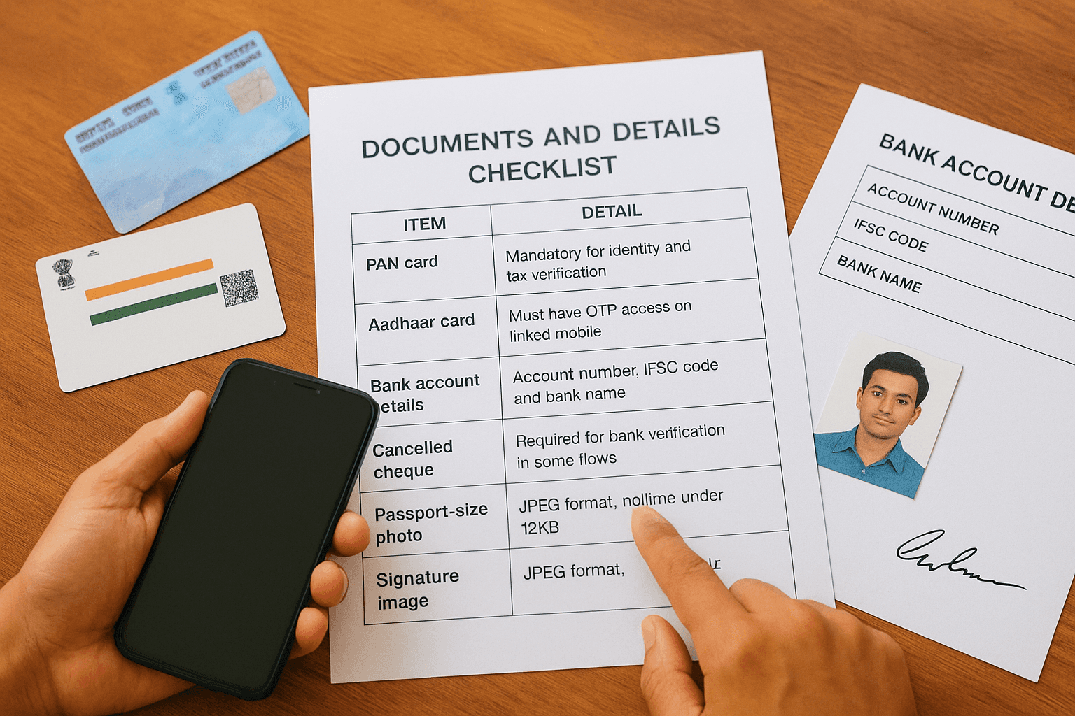 Documents and details checklist