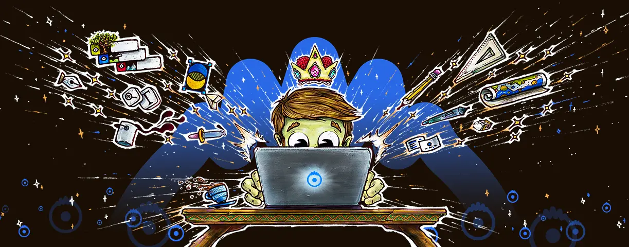 Illustration of explosion of knowledge