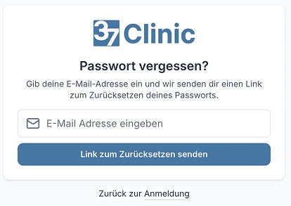 37.clinic - Passwort vergessen