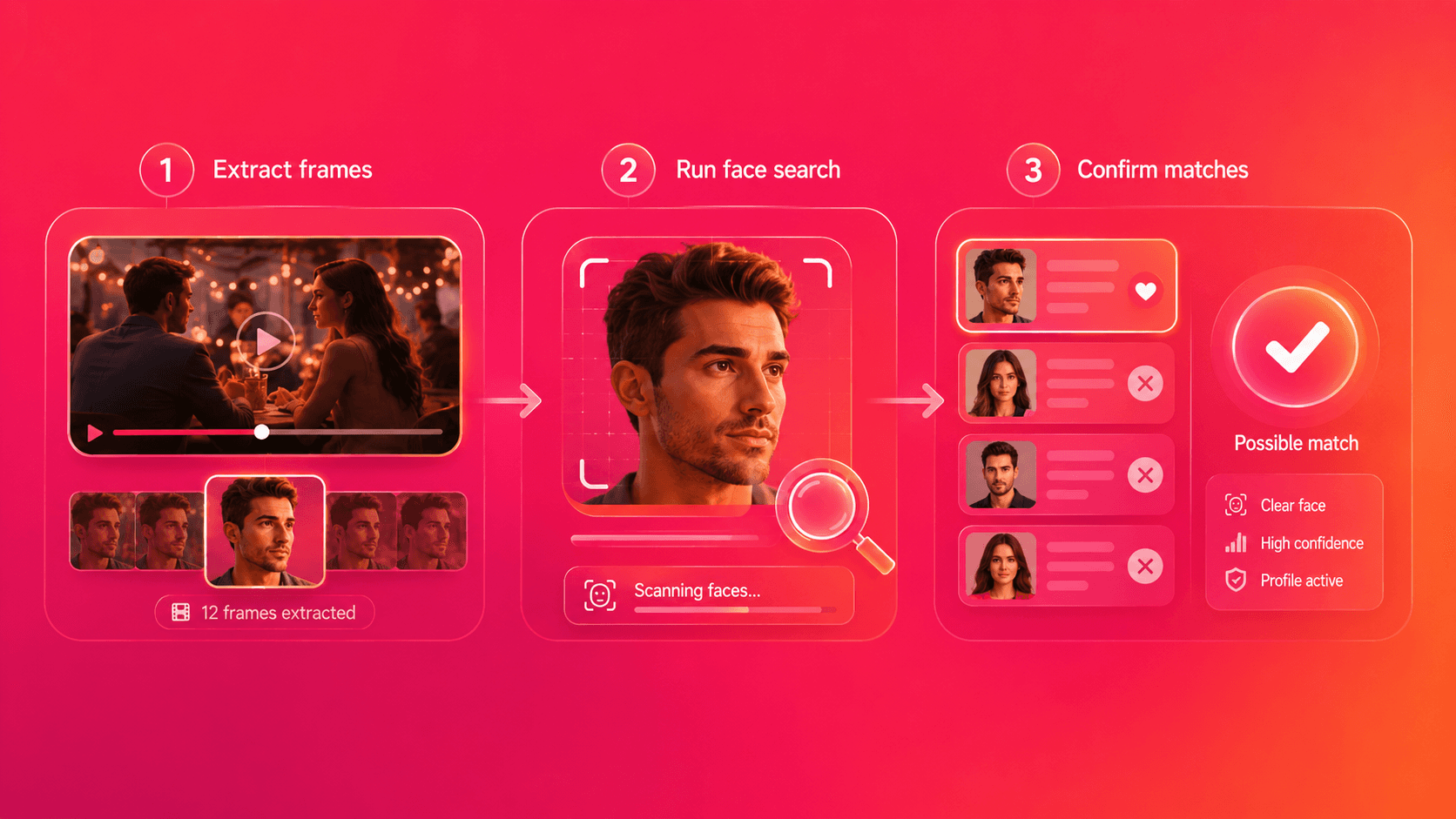 A video timeline split into individual image frames.