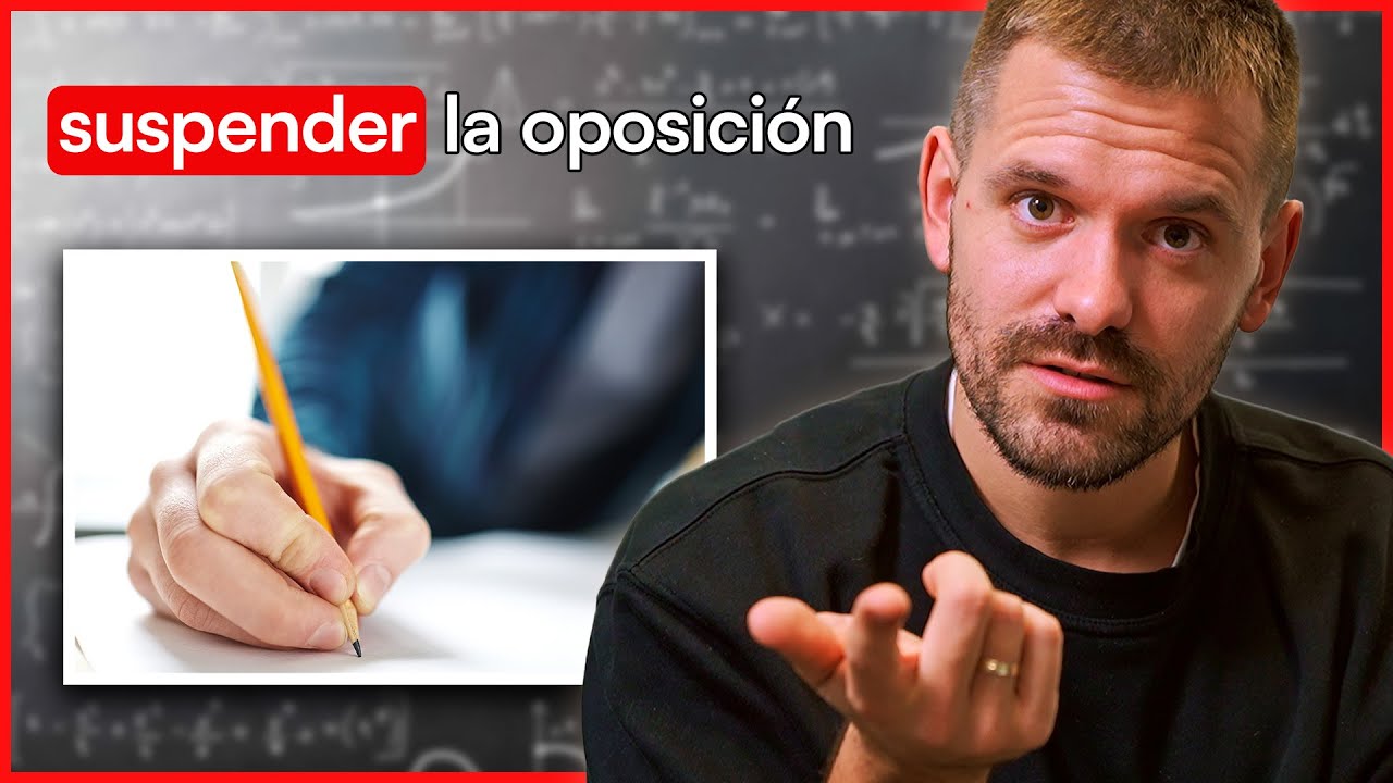 miniatura de youtube con un hombre mirando a cámara y un texto qu epone "suspende la oposición"
