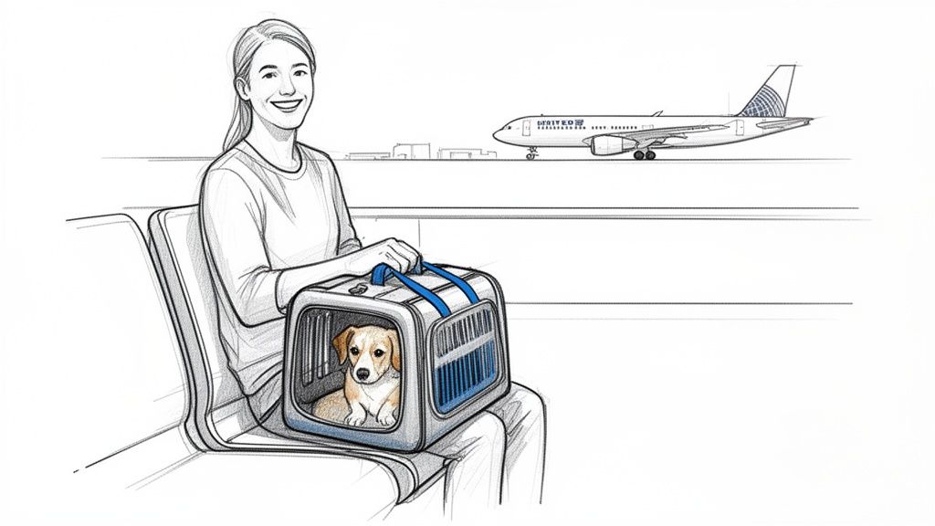 Dog wearing an american flag necktie