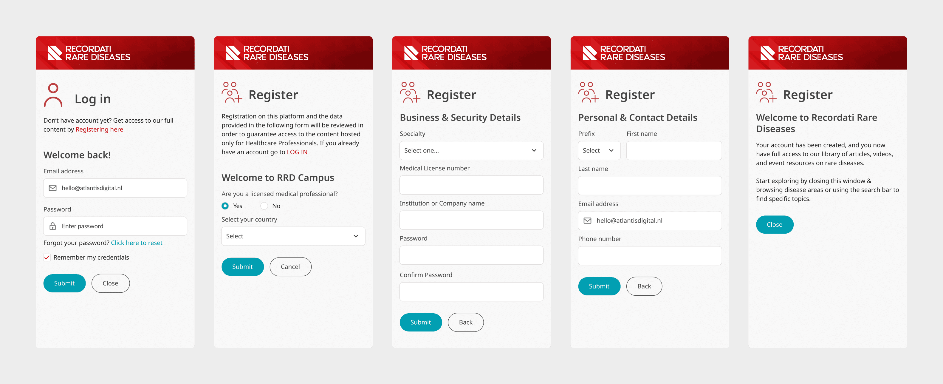 User registration flow