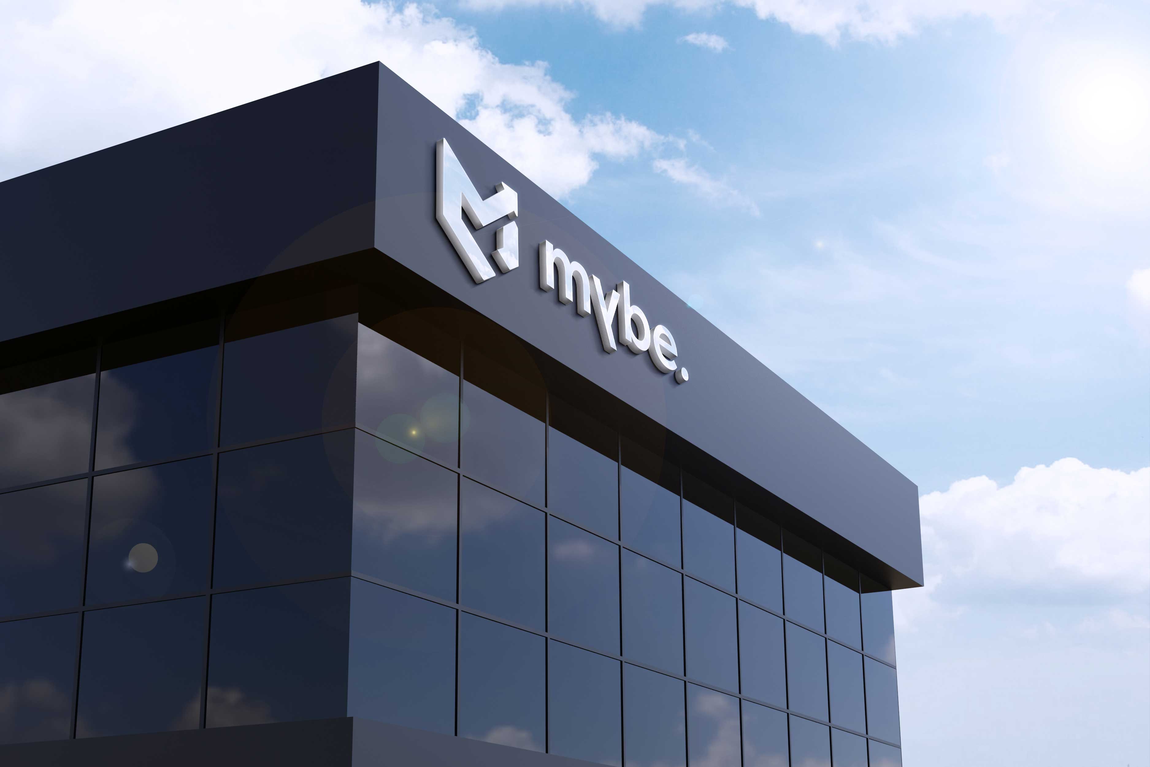 Mise en situation enseigne du logo Mybe