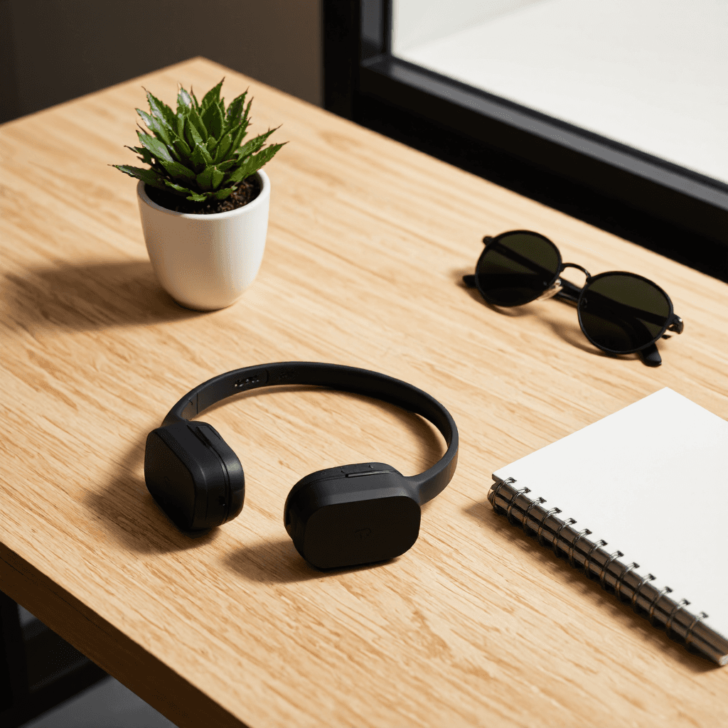 product photography of bone conduction sport headphones