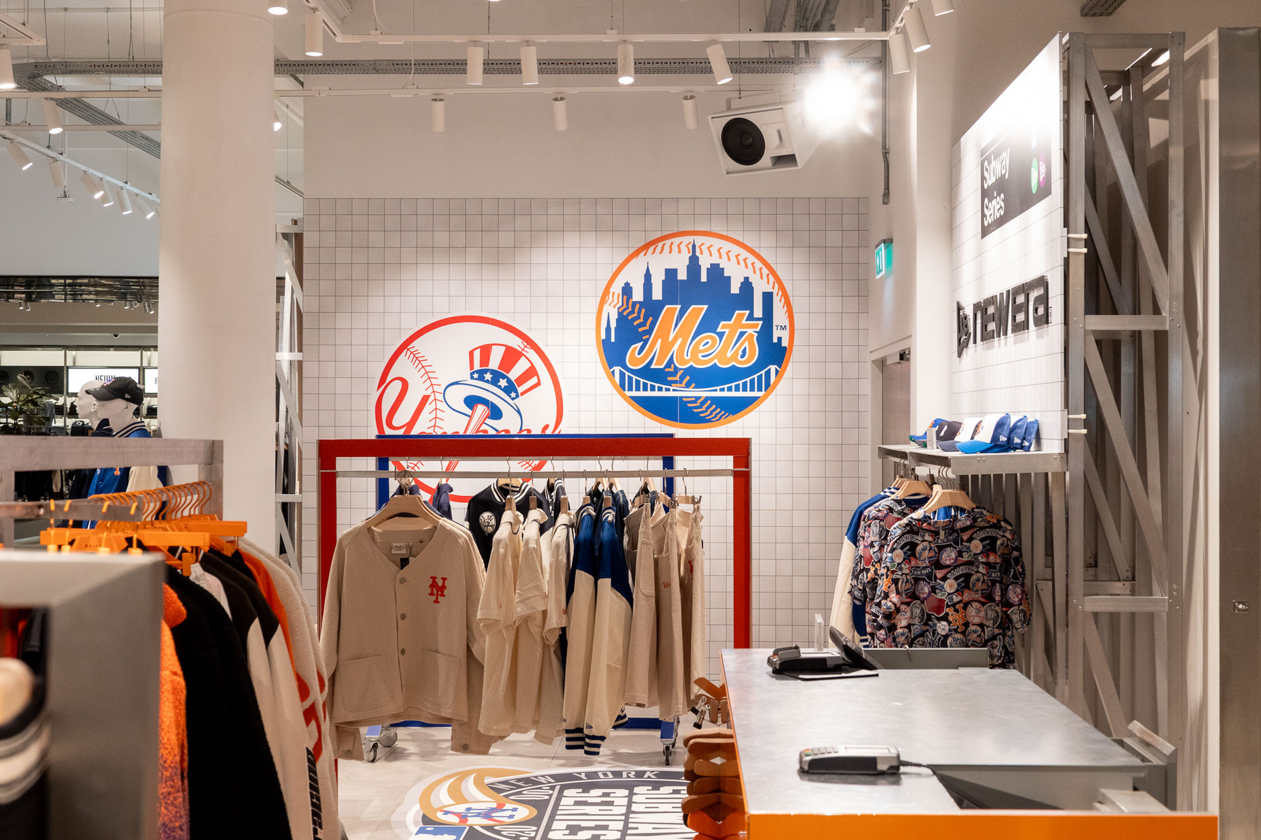 Pop-up shop inside Selfridges featuring baseball-inspired visual merchandising, apparel displays and experiential retail elements