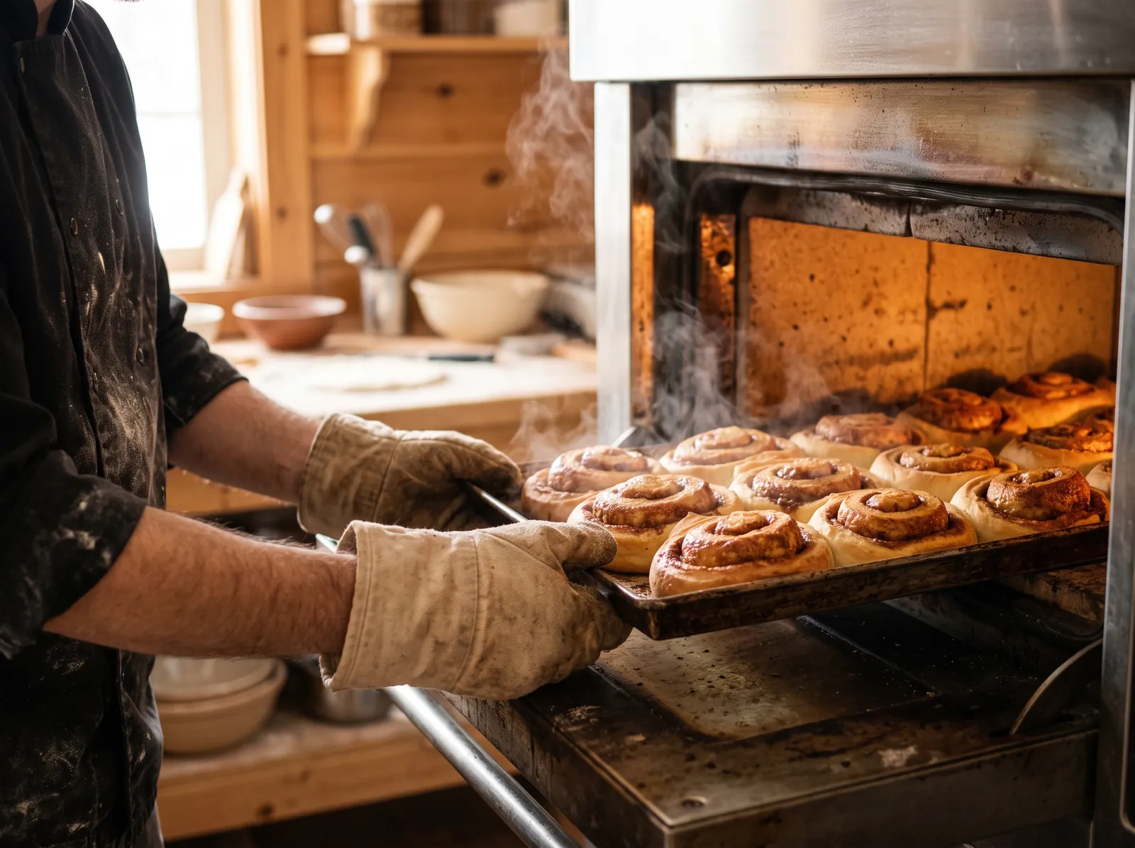 The oven goes on