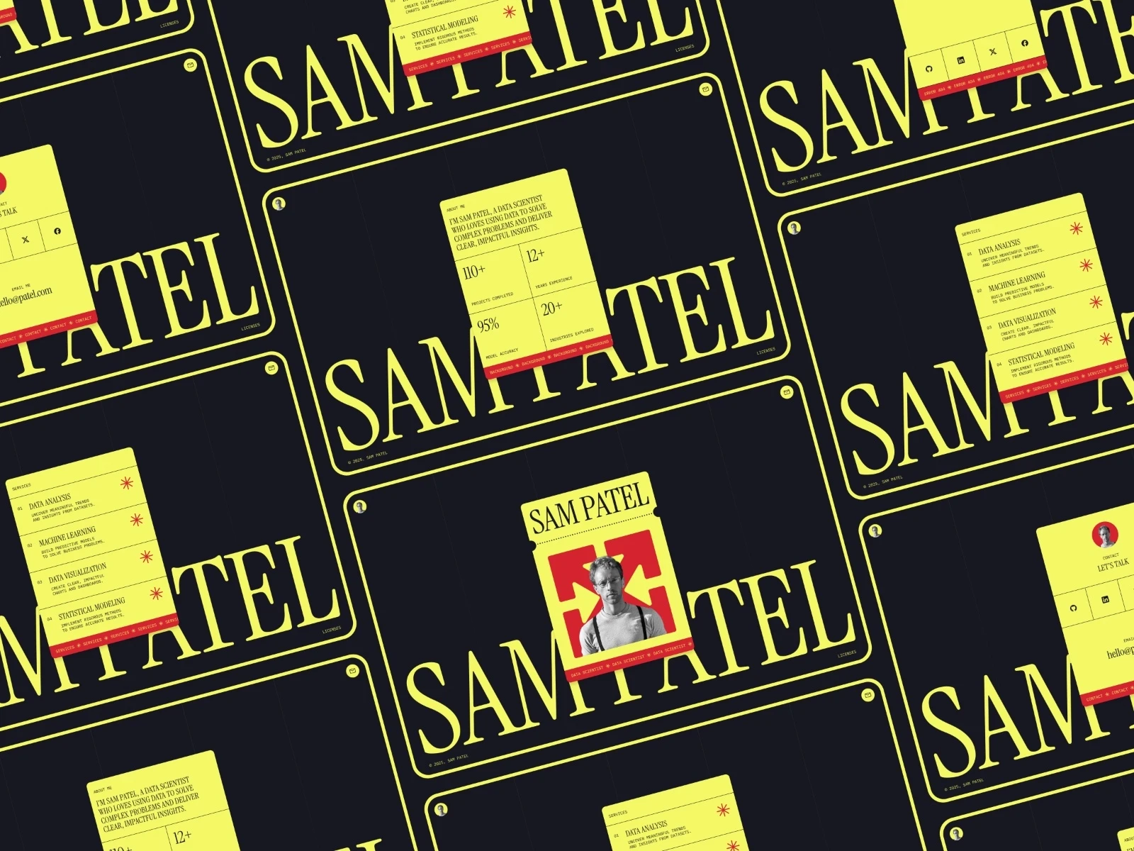 A portrait of a woman framed by glowing orange fairy lights and bokeh.