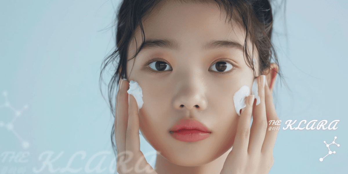 A girl with her face covered in cream, showcasing KLARA Beauty's innovative skincare products for radiant skin.