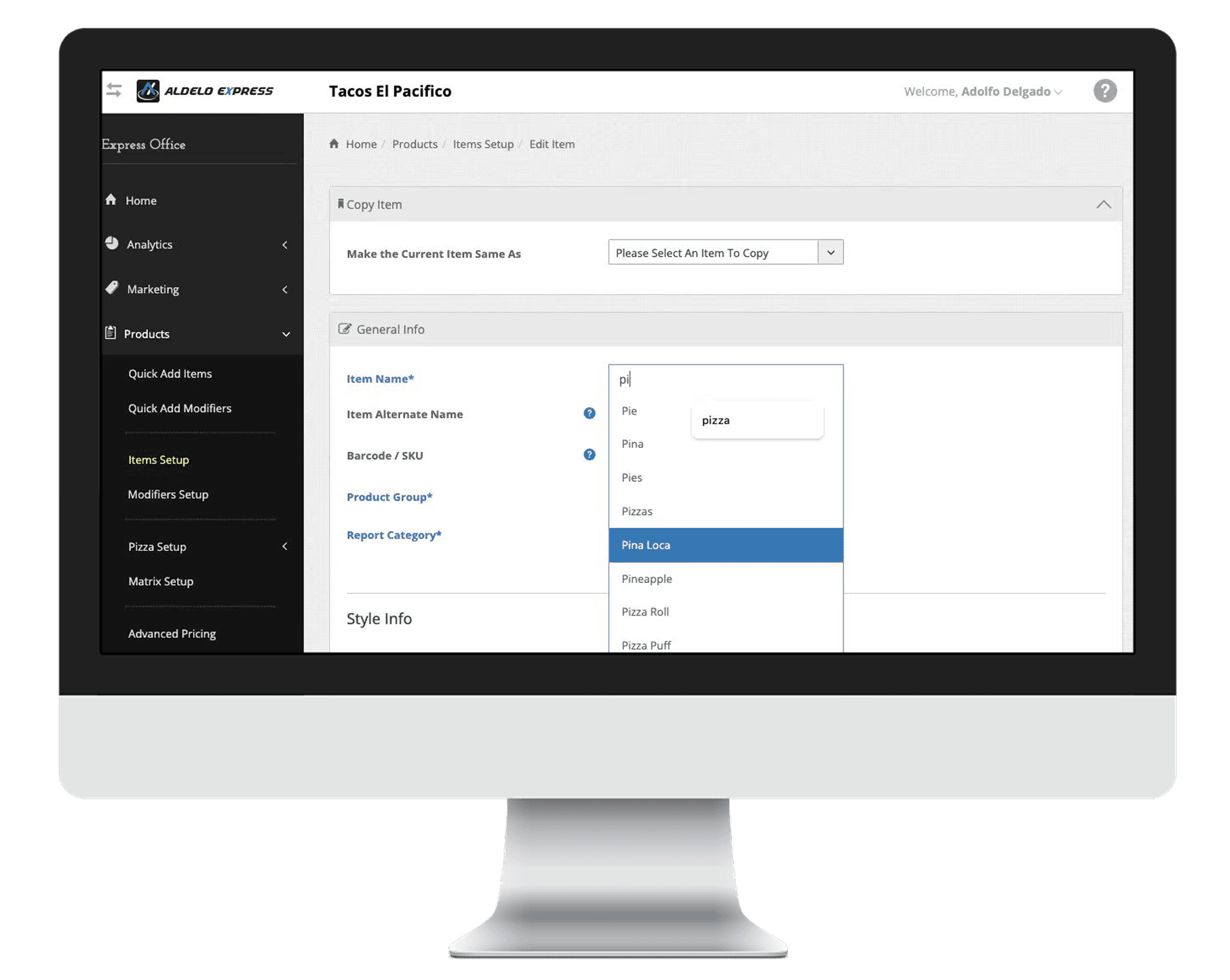 Supports consistent menu item naming on point-of-sale devices, customer menus, tickets, receipts, and reports!