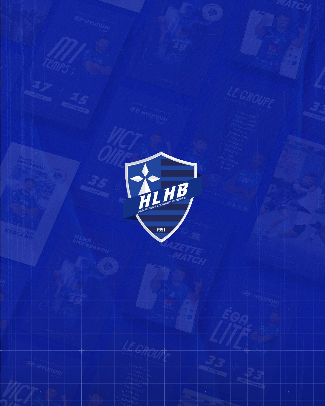 Aperçu du feed Instagram du HLHB avec la nouvelle charte graphique saison 2023-2024