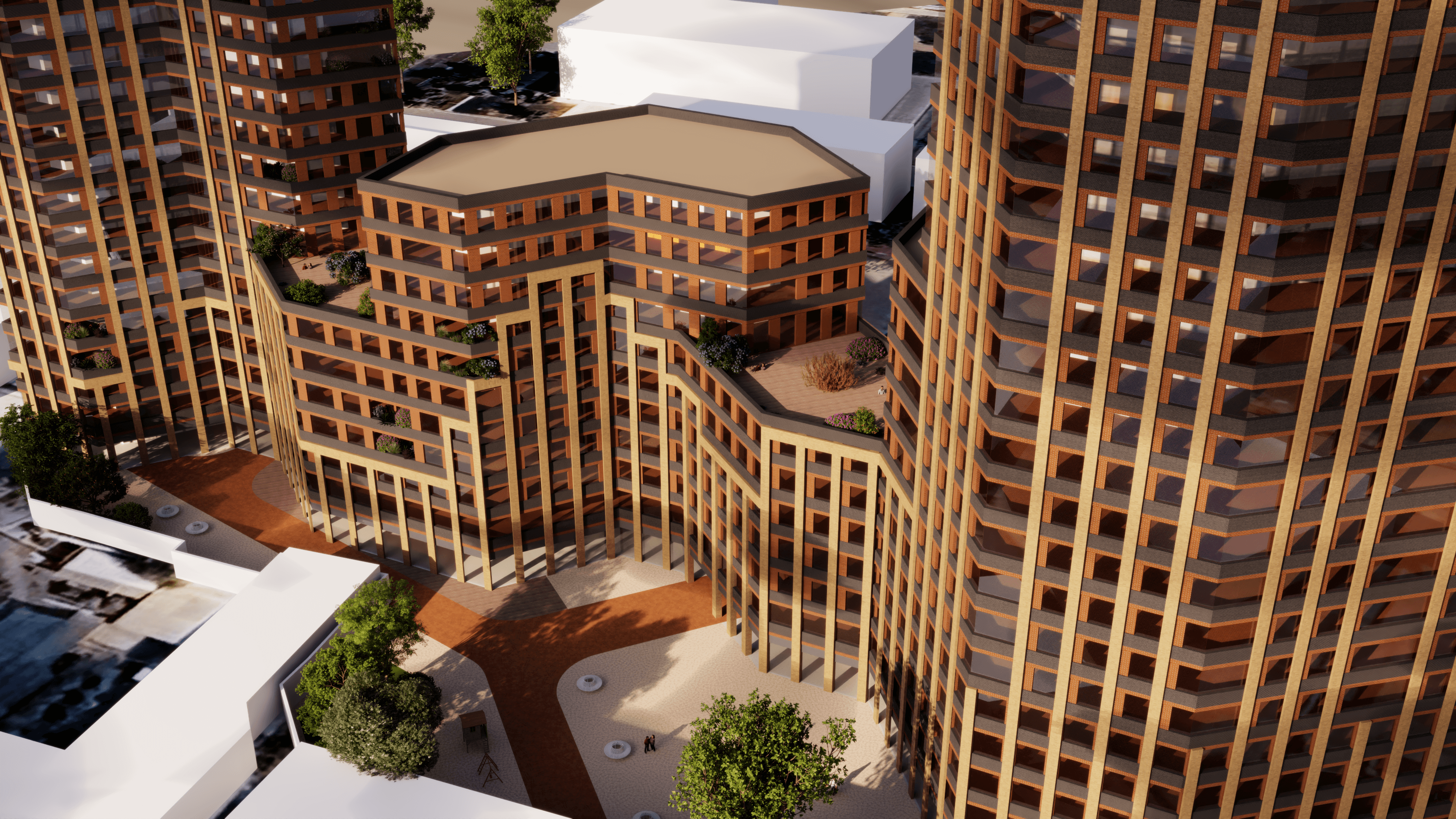 Архитектурный рендер жилого комплекса Ziynat